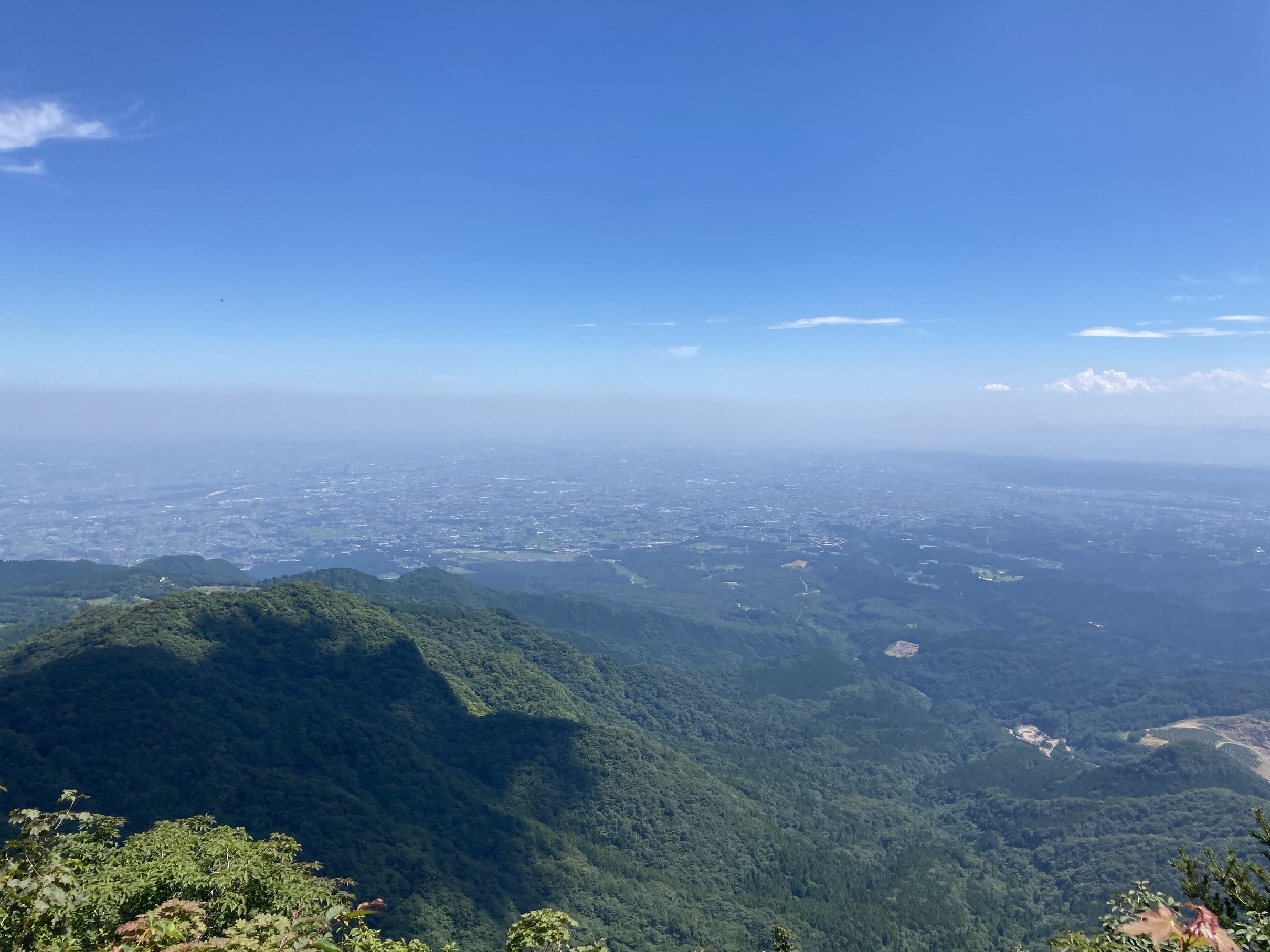 相馬山山頂から見る関東平野