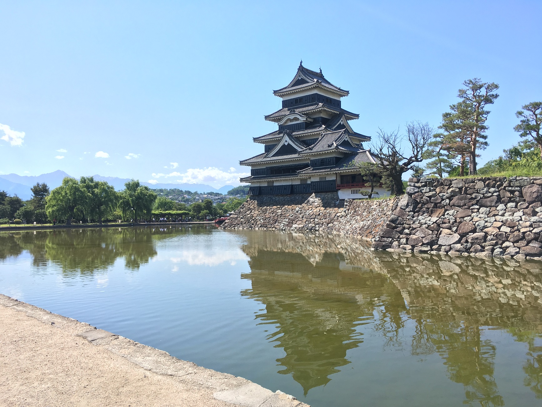 5時の方向から見た松本城