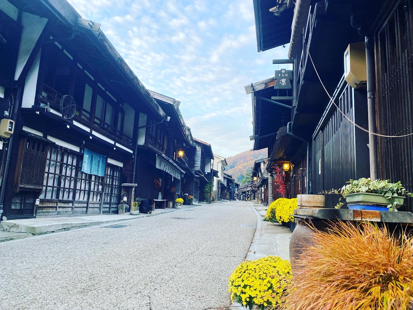 秋景色の奈良井宿
