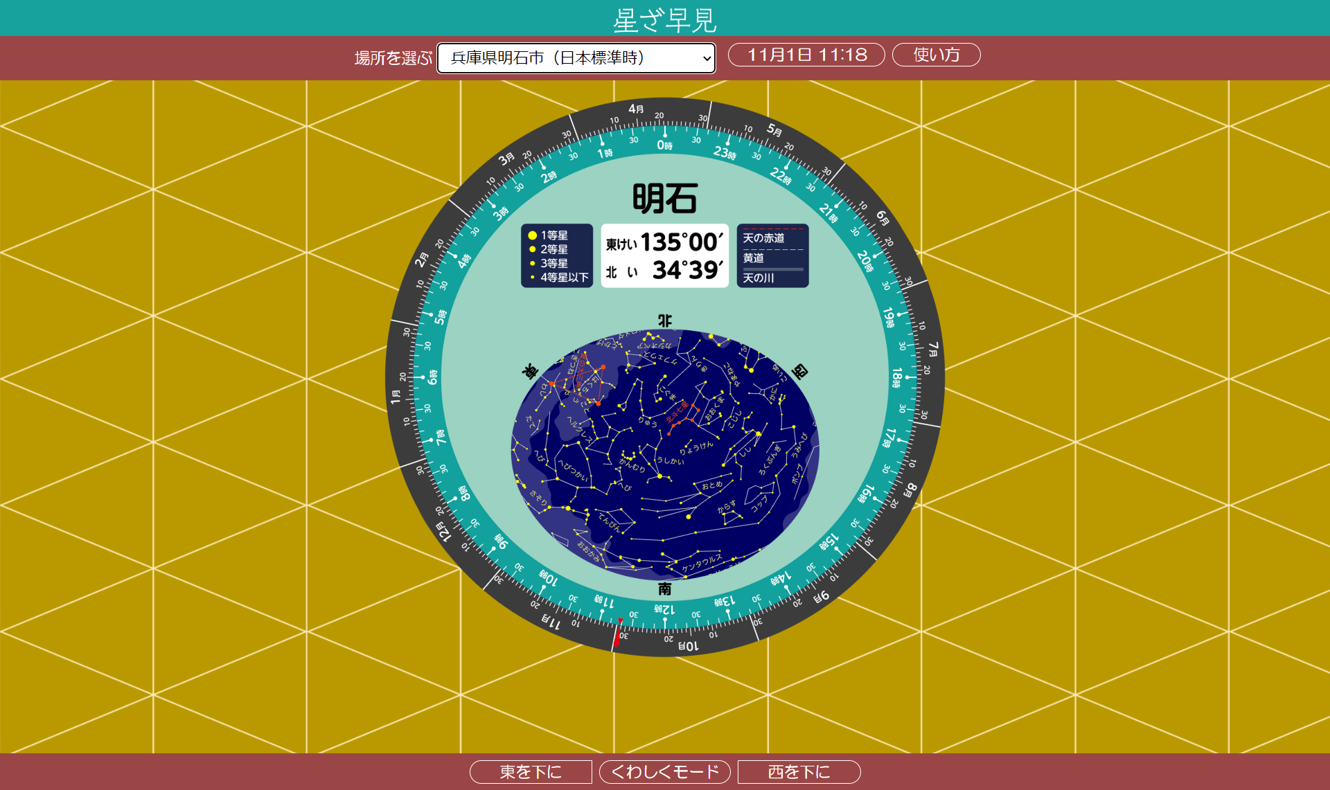 デジタル星座早見