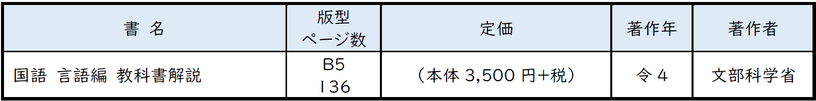 指導書（特別支援学校中学部聴覚障害者用　国語　言語）