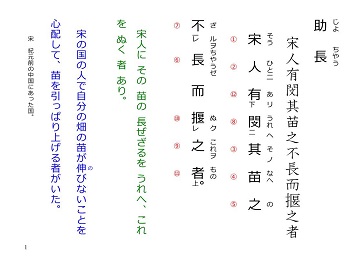 『故事成語』「助長」　解説