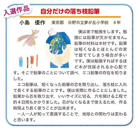 作品名［自分だけの落ち枝鉛筆］の説明画像