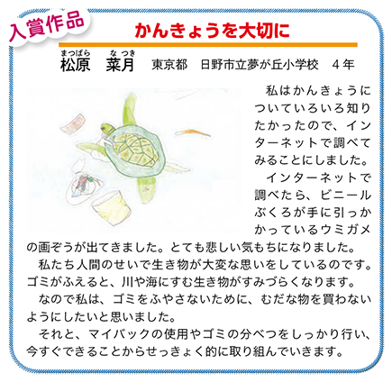 作品名［かんきょうを大切に］の説明画像