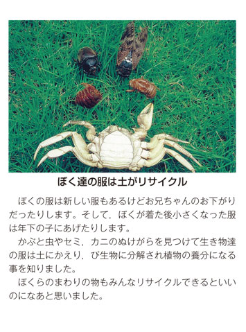 作品名［ぼく達の服は土がリサイクル］の説明画像