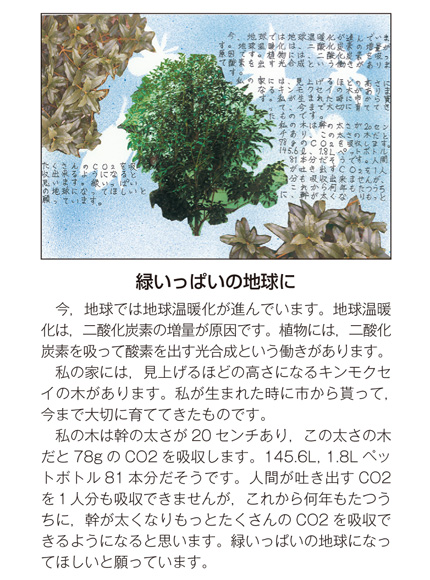 作品名［緑いっぱいの地球に］の説明画像