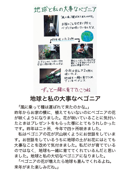 作品名［地球と私の大事なベゴニア］の説明画像