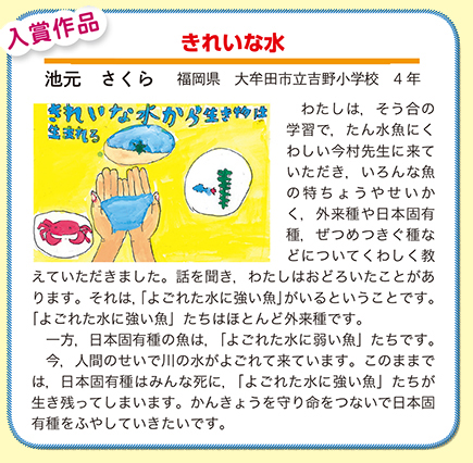 作品名［きれいな水］の説明画像