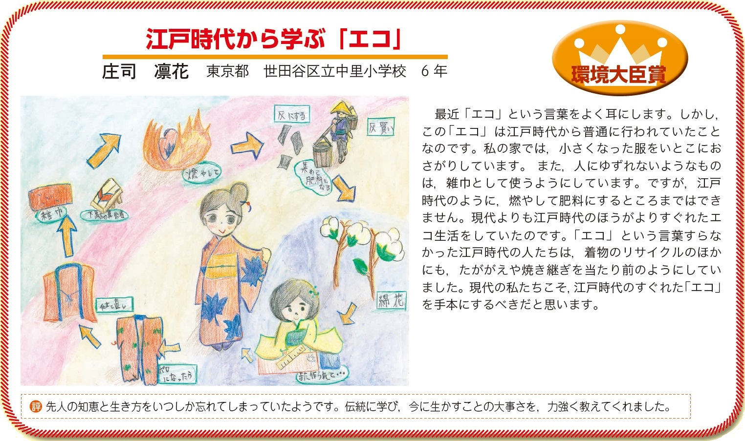 作品名［江戸時代から学ぶ「エコ」］の説明画像