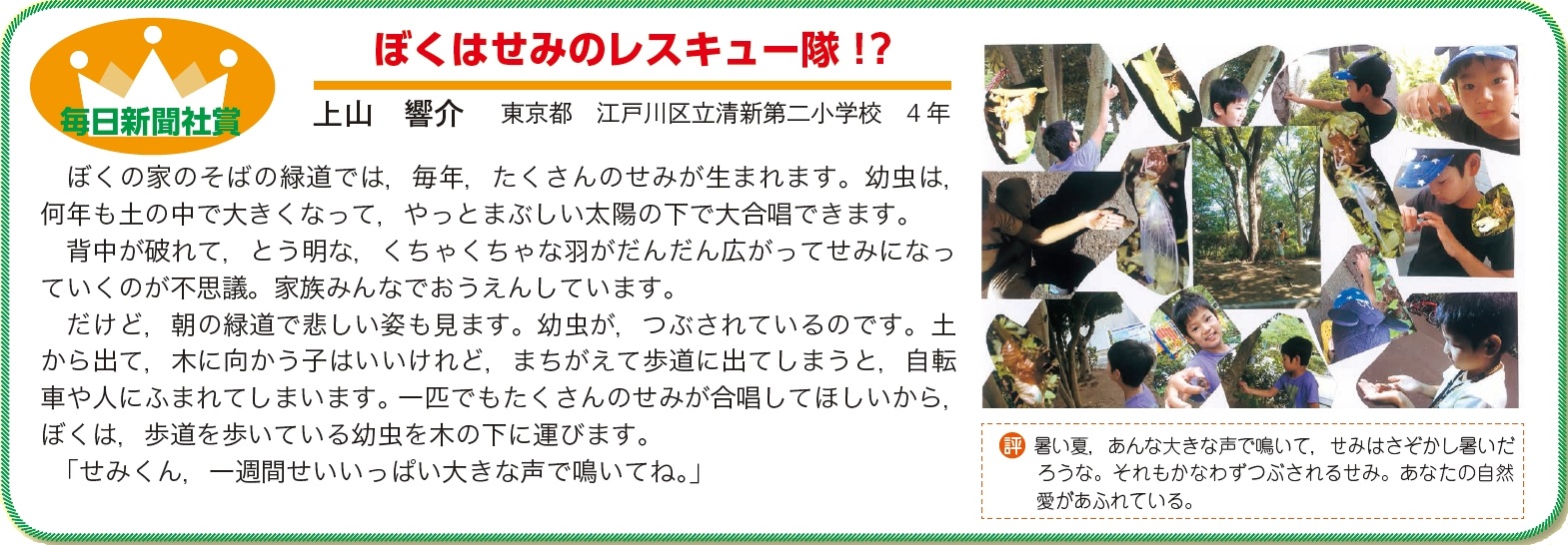 作品名［ぼくはせみのレスキュー隊！？］の説明画像