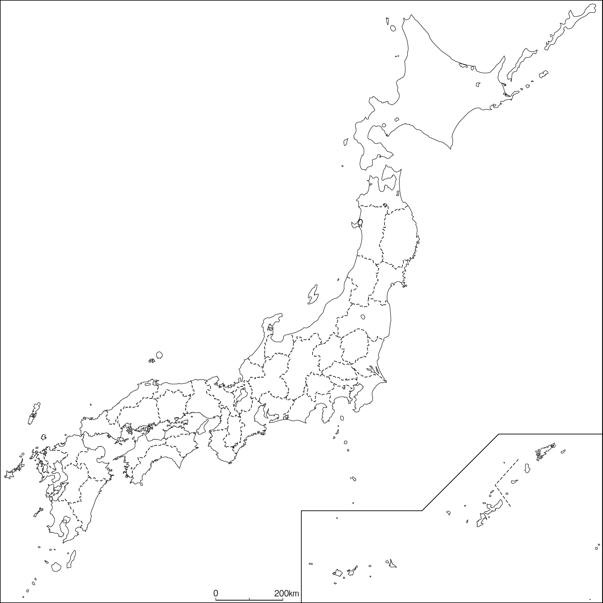 世界と日本の白地図データ 教育出版